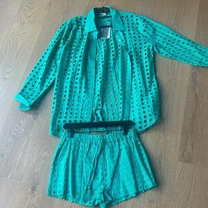 Green Eyelet Women's Set NWT SURF GYPSY
SIZE MEDIUM NWT